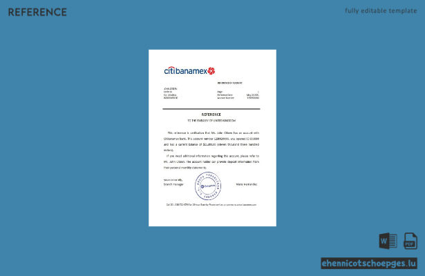Beispielvorschau der Citibanamex-Bankreferenz in Mexiko